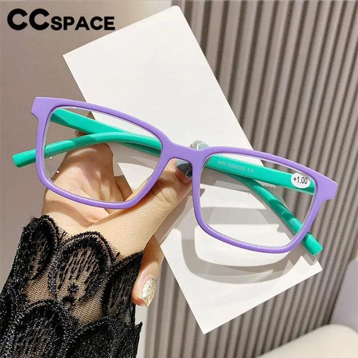 CCspace Unisex Full Rim Square Polycarbonate Reading Glasses 57584 Reading Glasses CCSpace   