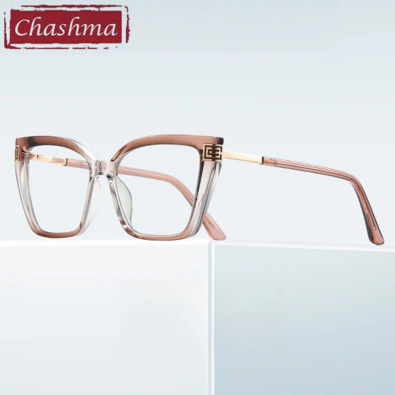 Chashma Ochki Women's Full Rim Cat Eye Tr 90 Alloy Eyeglasses 882260