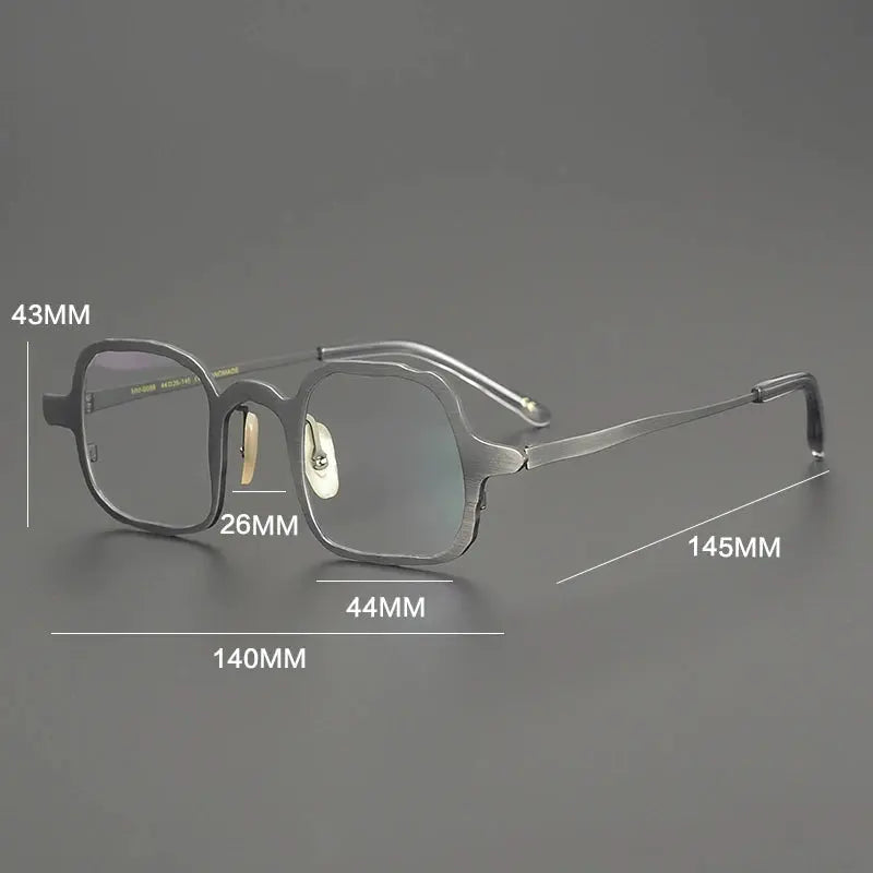 Gatenac Unisex Full Rim Irregular Square Titanium Eyeglasses 670086 — view 2 | Gatenac at FuzWeb