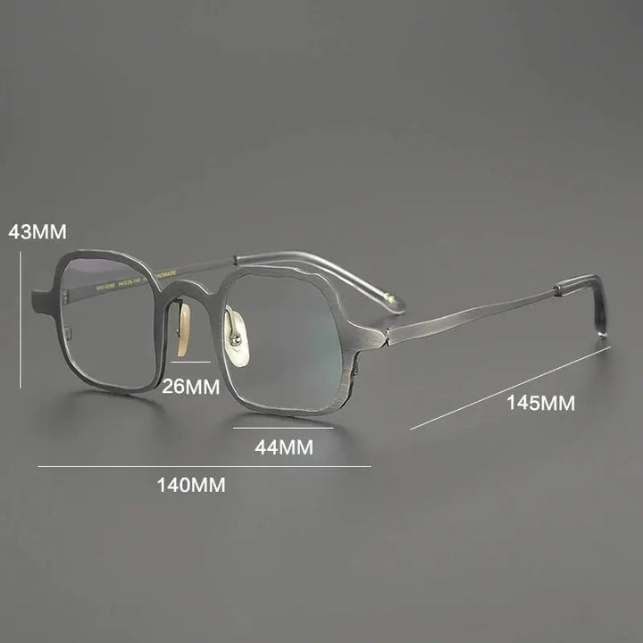 Gatenac Unisex Full Rim Irregular Square Titanium Eyeglasses 670086 — view 2 | Gatenac at FuzWeb