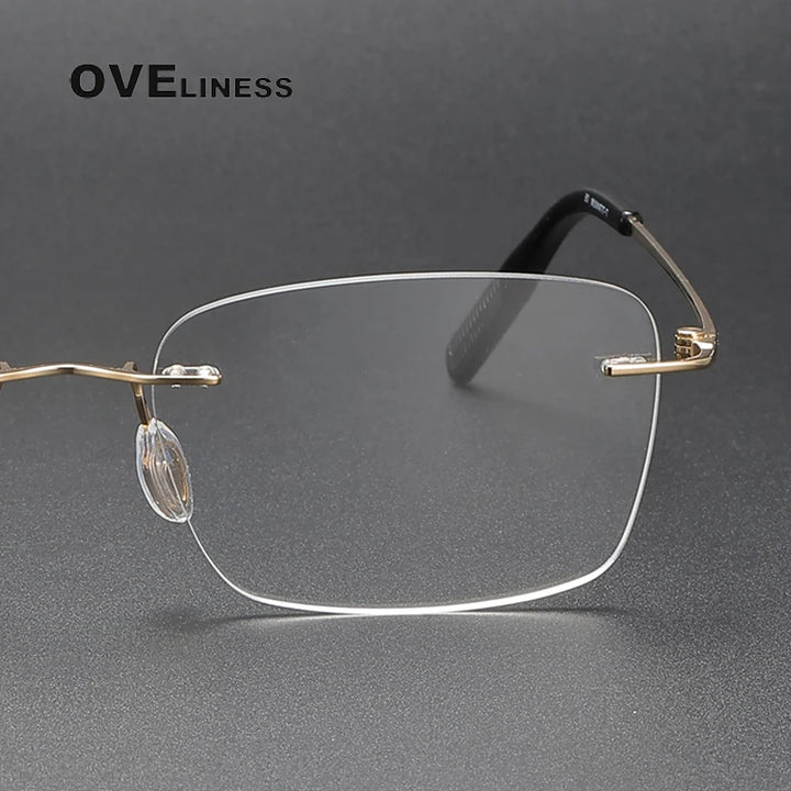 Oveliness Unisex Rimless Rectangle Titanium Eyeglasses O80960 Full Rim Oveliness   