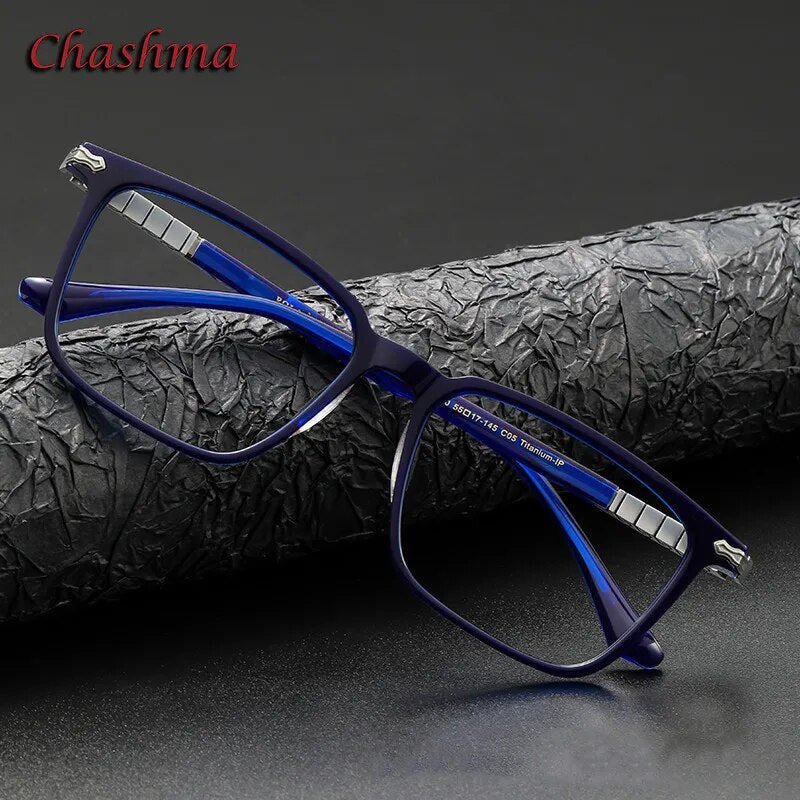 Chashma Ochki Unisex Full Rim Square Acetate Eyeglasses 9630 Full Rim Chashma Ochki   