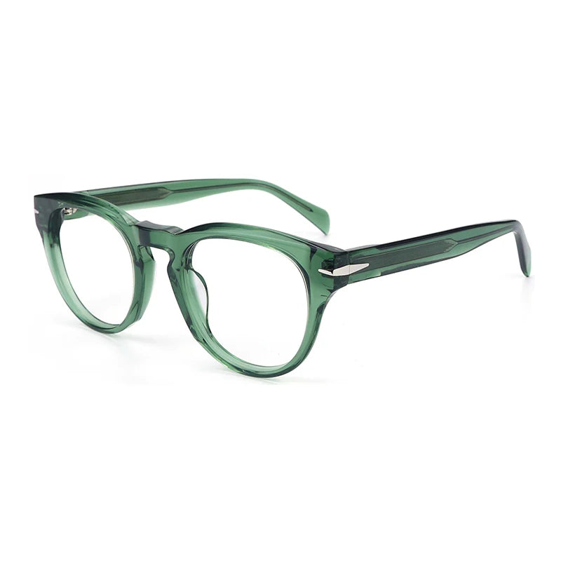 Gatenac Unisex Full Rim Oval Square Acetate Eyeglasses Gxyj1543 Full Rim Gatenac Green