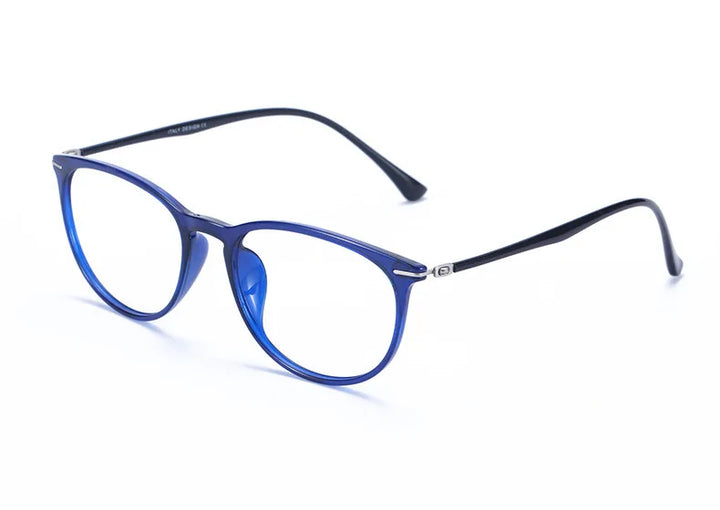 Brightzone Women's Full Rim Oval Round Tr 90 Titanium Eyeglasses 71301 Full Rim Brightzone Blue