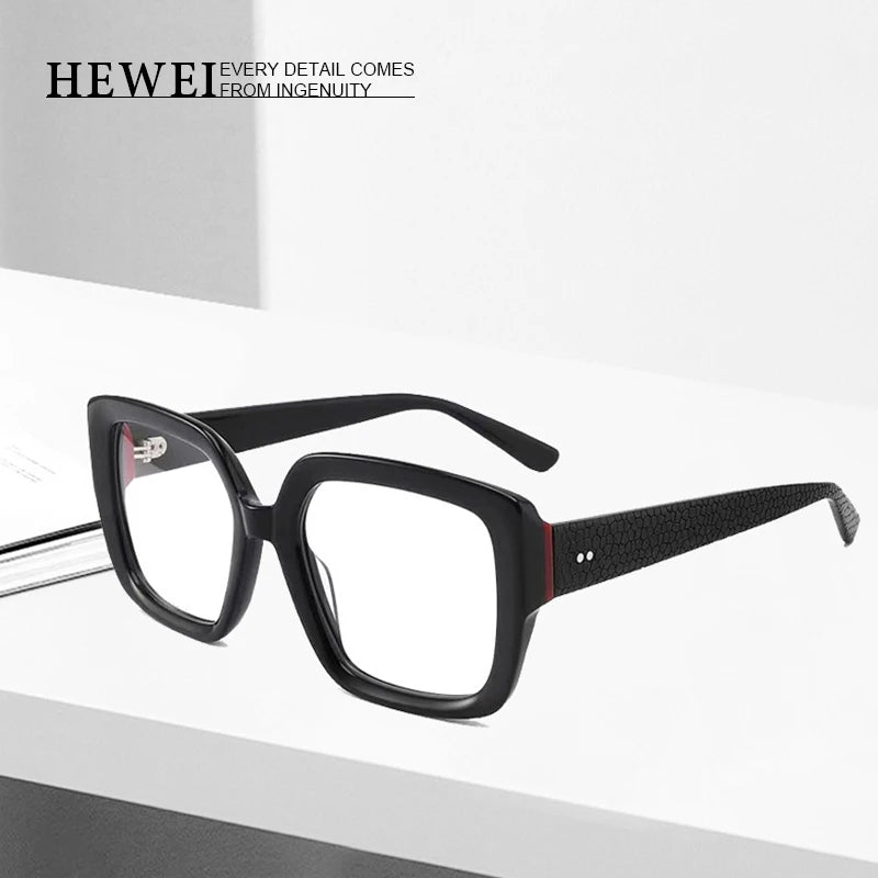 Hewei Unisex Full Rim Square Acetate Eyeglasses 2028 Full Rim Hewei   