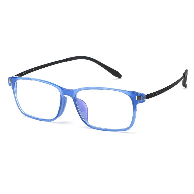 Kocolior Unisex Full Rim Square Tr 90 Titanium Hyperopic Reading Glasses 99102 Reading Glasses Kocolior Blue China 0