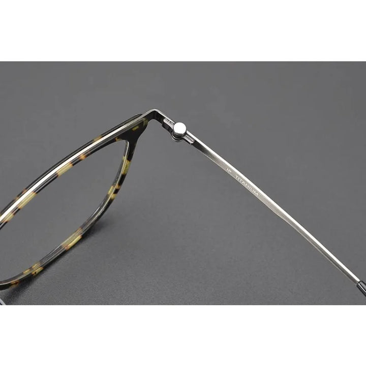 Hewei Unisex Full Rim Square Titanium Acetate Eyeglasses 14544 Full Rim Hewei   