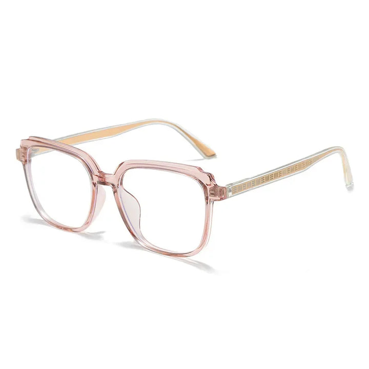 Aror Women's Full Rim Square Thick Tr 90 Alloy Eyeglasses 45116 Full Rim Aror transparent pink