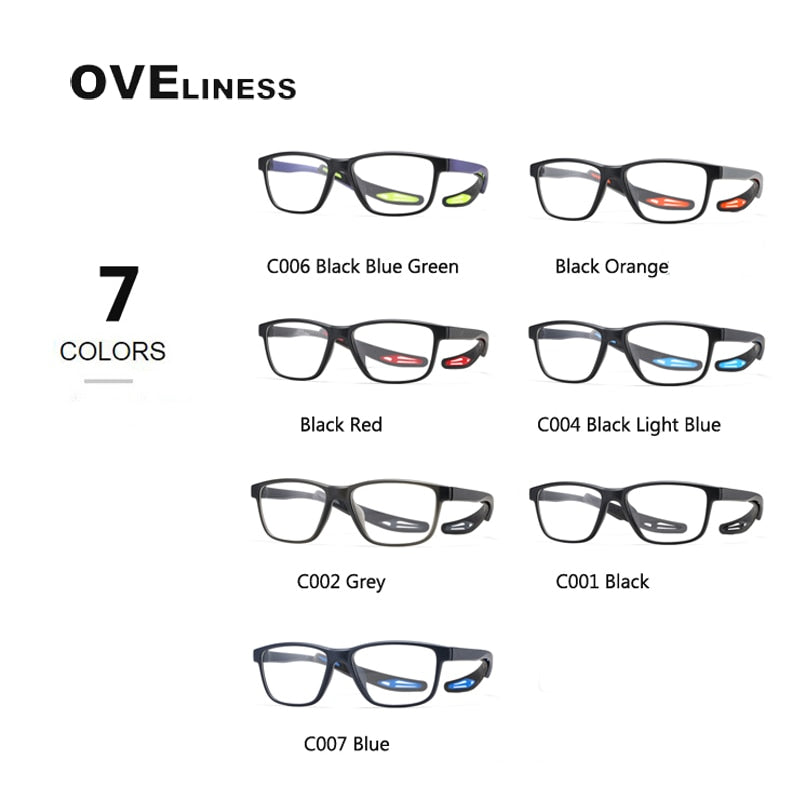 Oveliness Unisex Full Rim Square Tr 90 Ultem Sport Eyeglasses Ad58 Full Rim Oveliness   