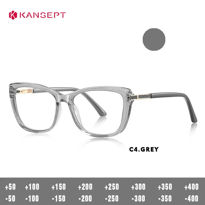 Kansept Women's Full Rim Square Tr 90 Titanium Reading Glasses 22469