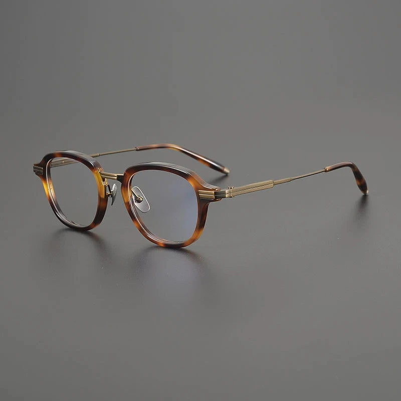 Gatenac Unisex Full Rim Square Acetate Titanium Eyeglasses G9828