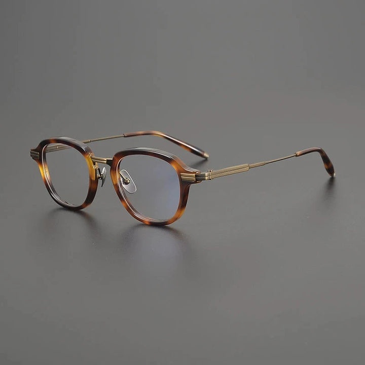 Gatenac Unisex Full Rim Square Acetate Titanium Eyeglasses G9828