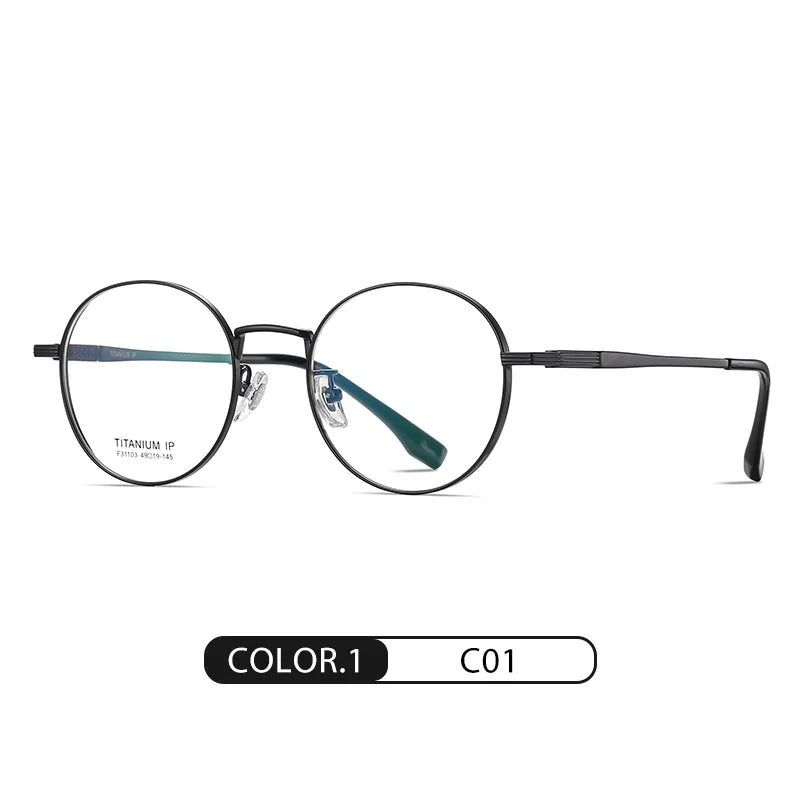 Reven Jate Women's Full Rim Round Oval Titanium Eyeglasses 31103