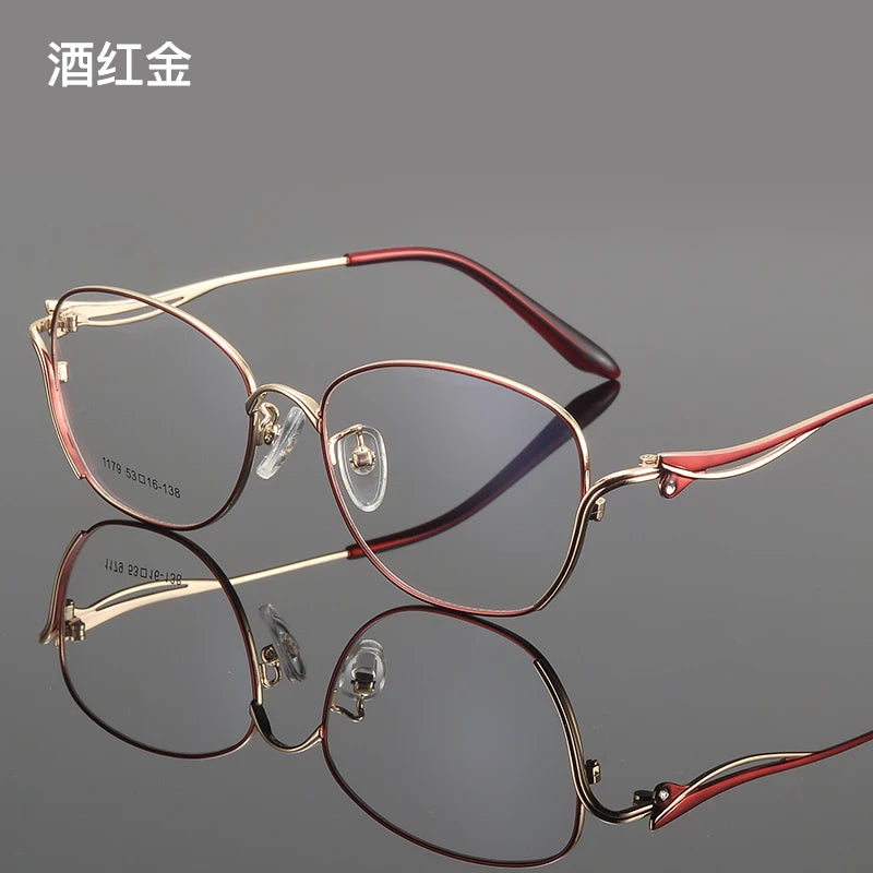 Bclear Women's Full Rim Square Cat Eye Alloy Eyeglasses 61179