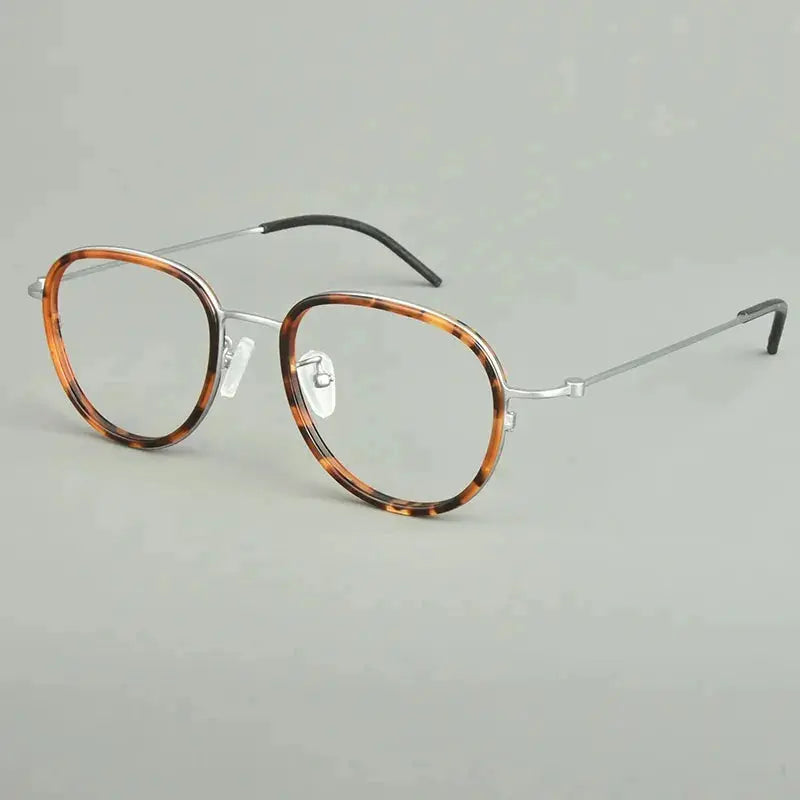 Aimee Unisex Full Rim Oval Round Acetate Titanium Eyeglasses 481505 FuzWeb