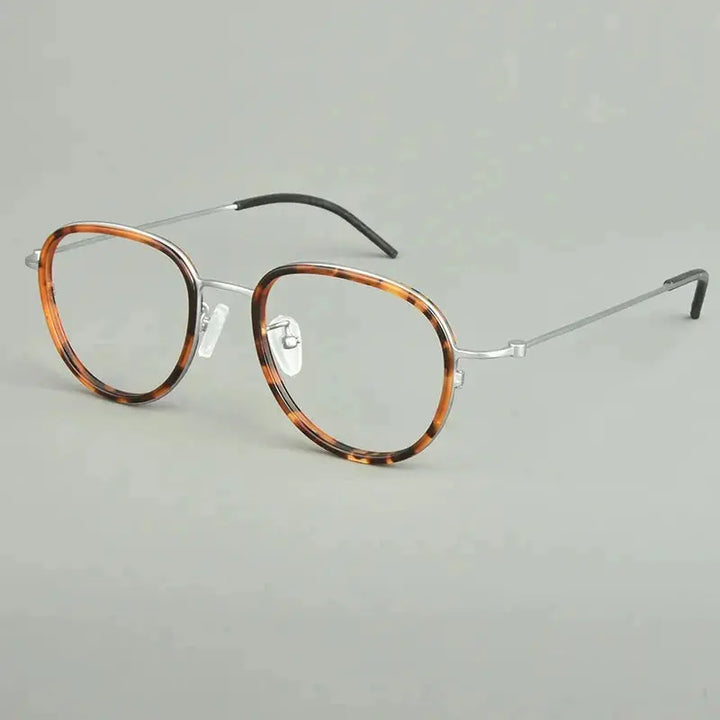 Aimee Unisex Full Rim Oval Round Acetate Titanium Eyeglasses 481505 FuzWeb