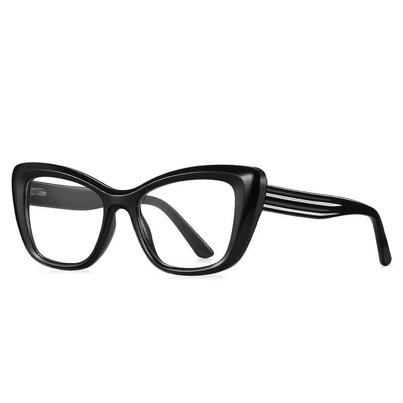 Reven Jate Unisex Full Rim Thick Square Cat Eye Tr 90 Eyeglasses J2172 Full Rim Reven Jate C1  