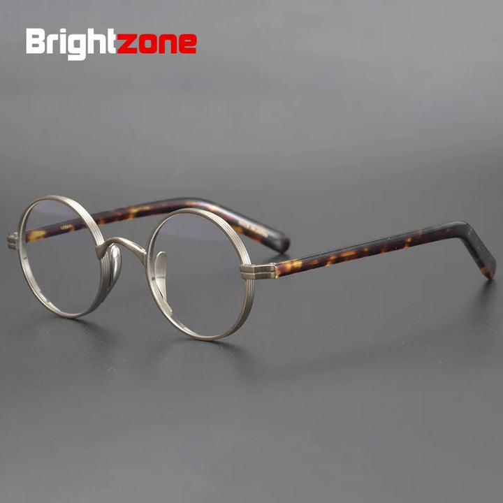 Brightzone Women's Full Rim Round Titanium Acetate Eyeglasses 17118 Full Rim Brightzone