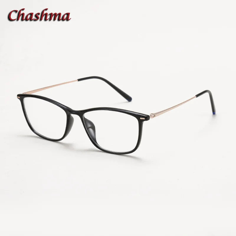 Chashma Ochki Unisex Youth's Full Rim Square Ultem Eyeglasses 2318 Full Rim Chashma Ochki Bright Black  