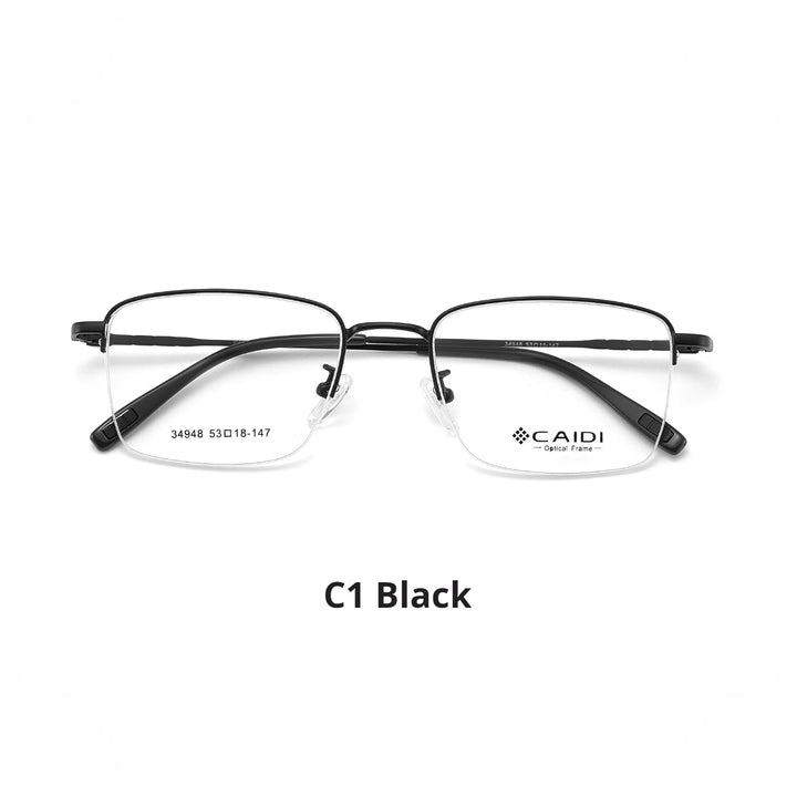 Xbora Unisex Semi Rim Polygon Square Alloy Eyeglasses 534948