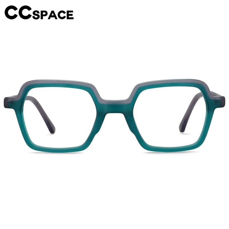 CCSpace Unisex Full Rim Flat Top Square Acetate Eyeglasses 56552 Full Rim CCspace   