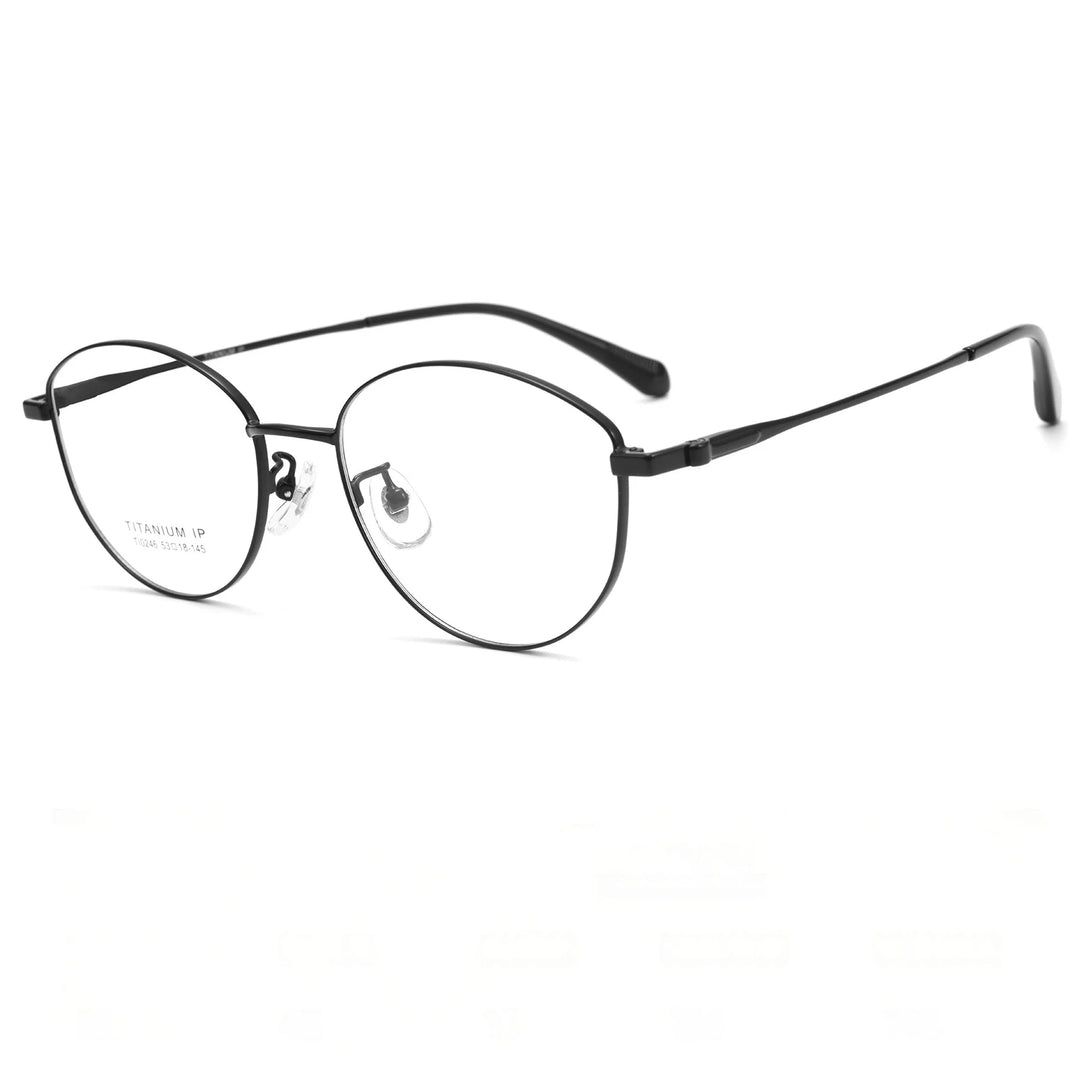 Yimaruili Unisex Full Rim Cat-Eye Pure Titanium Eyeglasses TI0246L — view 5 | Yimaruili at FuzWeb