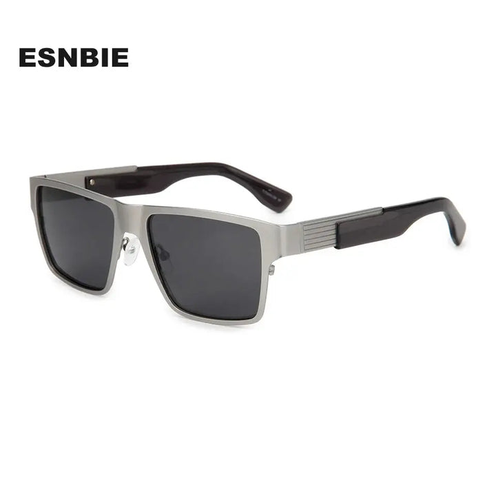 Esnbie 201144 Unisex Full Rim Brow Line Rectangle Titanium Sunglasses FuzWeb