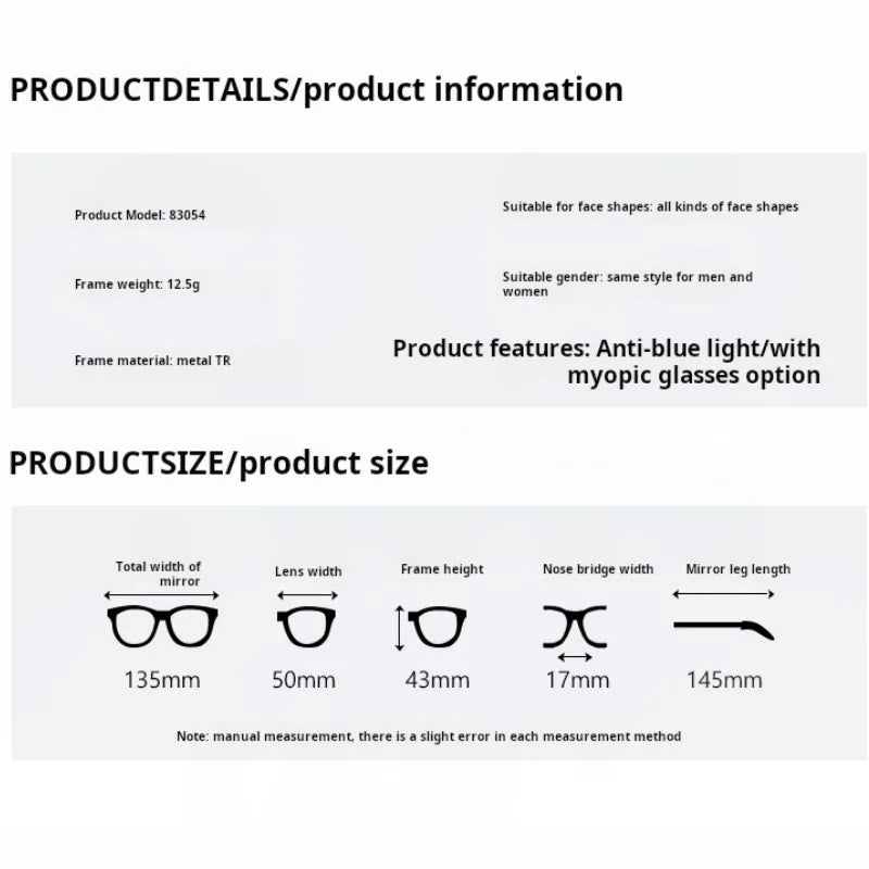 Momoja Women's Full Rim Oval Square Tr 90 Titanium Eyeglasses 783054