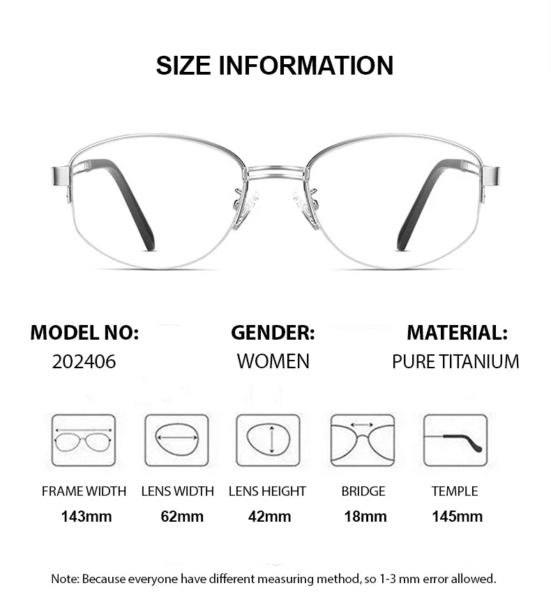 Summer Flower Unisex Semi Rim Oval Titanium Eyeglasses 202406 Semi Rim Summer Flower