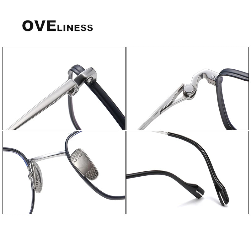 Oveliness Unisex Full Rim Square Titanium Eyeglasses 81015 Full Rim Oveliness   