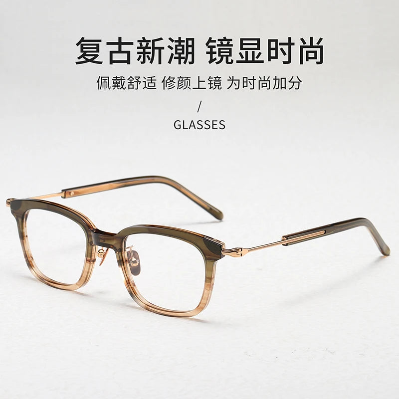 Nobler Unisex Full Rim Square Acetate Eyeglasses G124 Full Rim Nobler   