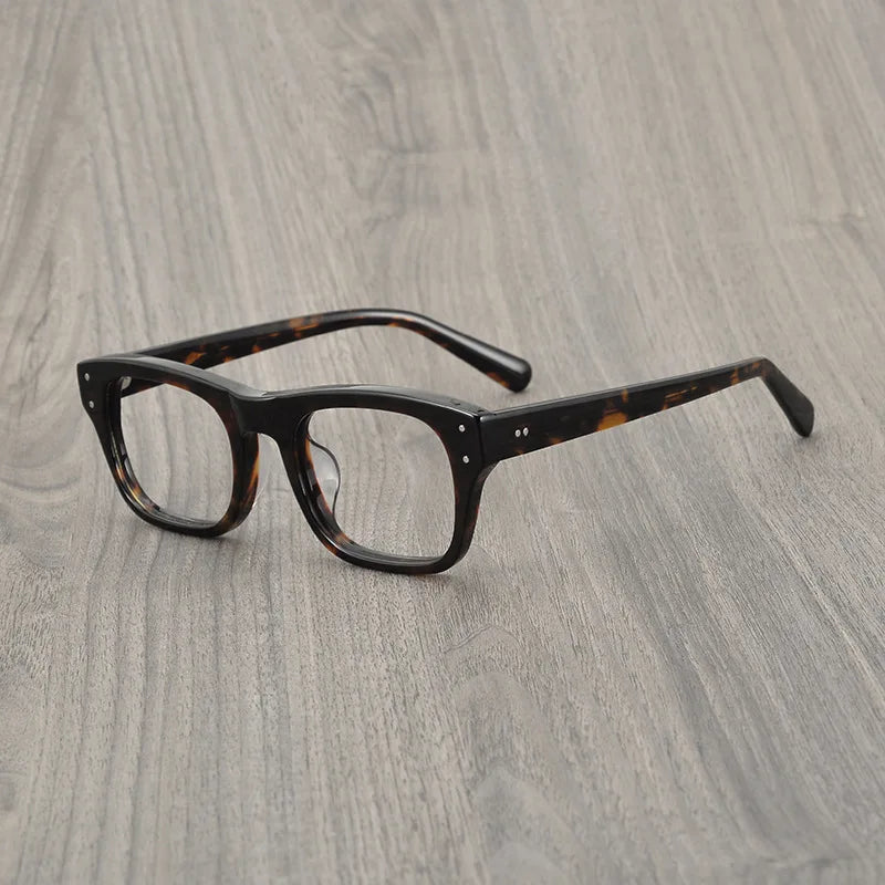 Black Mask Unisex Full Rim Square Acetate Eyeglasses 8174 Full Rim Black Mask Tortoise  