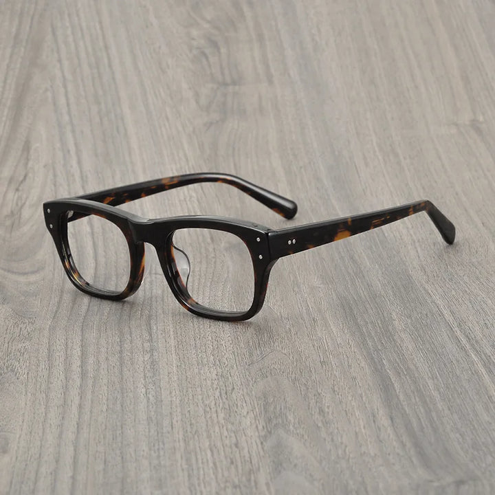 Black Mask Unisex Full Rim Square Acetate Eyeglasses 8174 Full Rim Black Mask Tortoise  