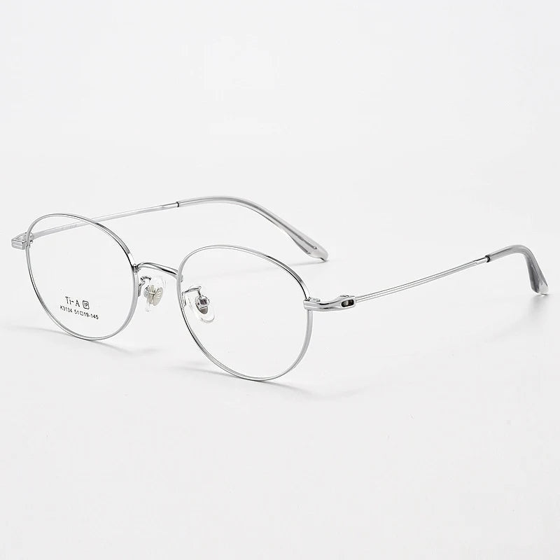 Yimaruili Unisex Full Rim Oval Pure Titanium Eyeglasses 3134 — view 6 | Yimaruili at FuzWeb