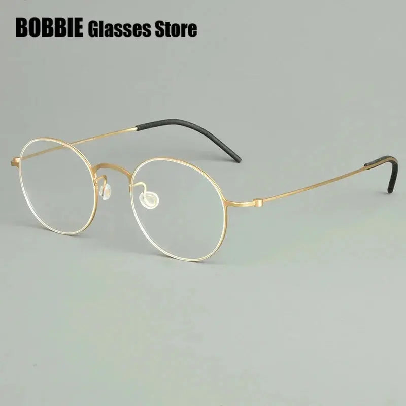 Bobbie Full Rim 55O400 Unisex Screwless Titanium Round Frames FuzWeb