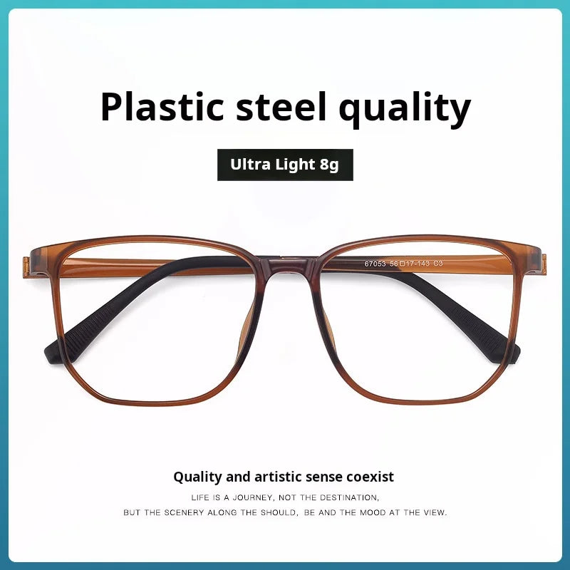 Xbora Unisex Full Rim Square Tr 90 Stainless Steel Eyeglasses 67053