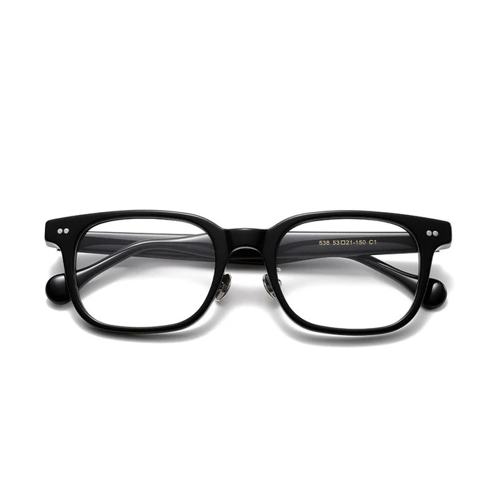 Aror Unisex Full Rim Big Square Acetate Eyeglasses 842538 Full Rim Aror black