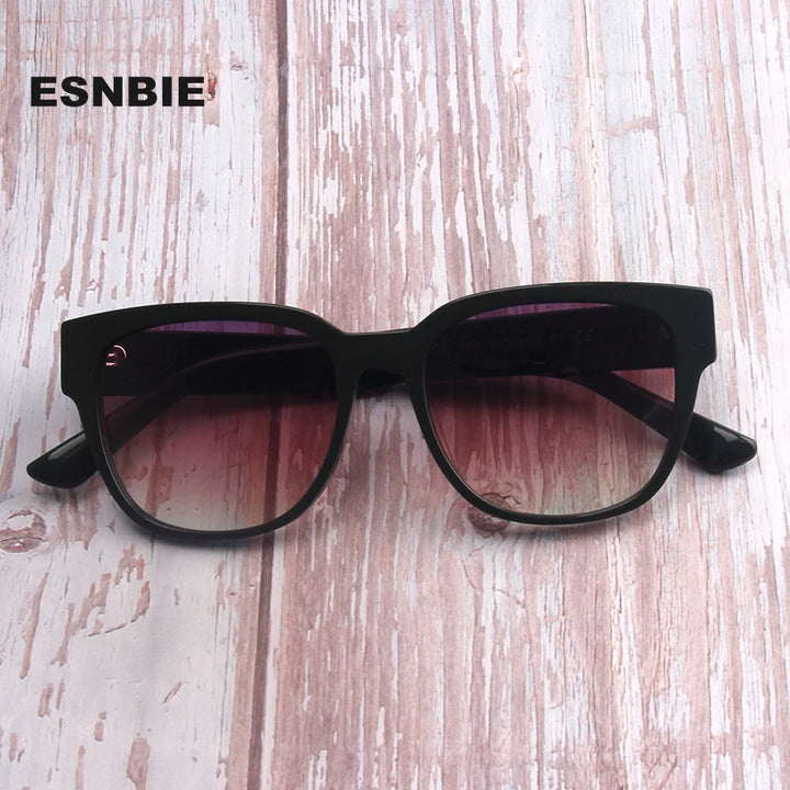 Esnbie Women's Full Rim Oval Cat Eye Acetate Sunglasses 472258