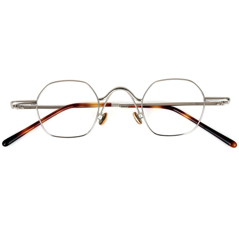 Muzz Women's Full Rim Square Polygon Alloy Acetate Eyeglasses 816194