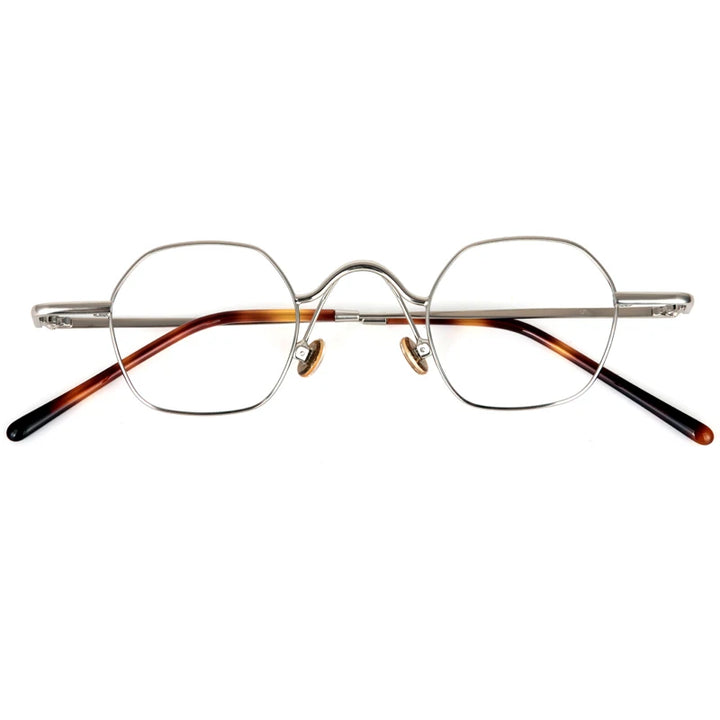 Muzz Women's Full Rim Square Polygon Alloy Acetate Eyeglasses 816194