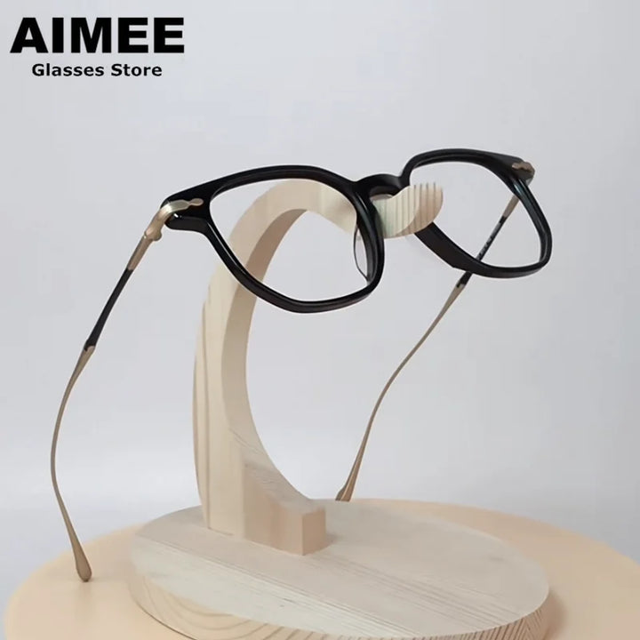 Aimee Unisex Full Rim Square Titanium Acetate Eyeglasses 945887 Full Rim Aimee