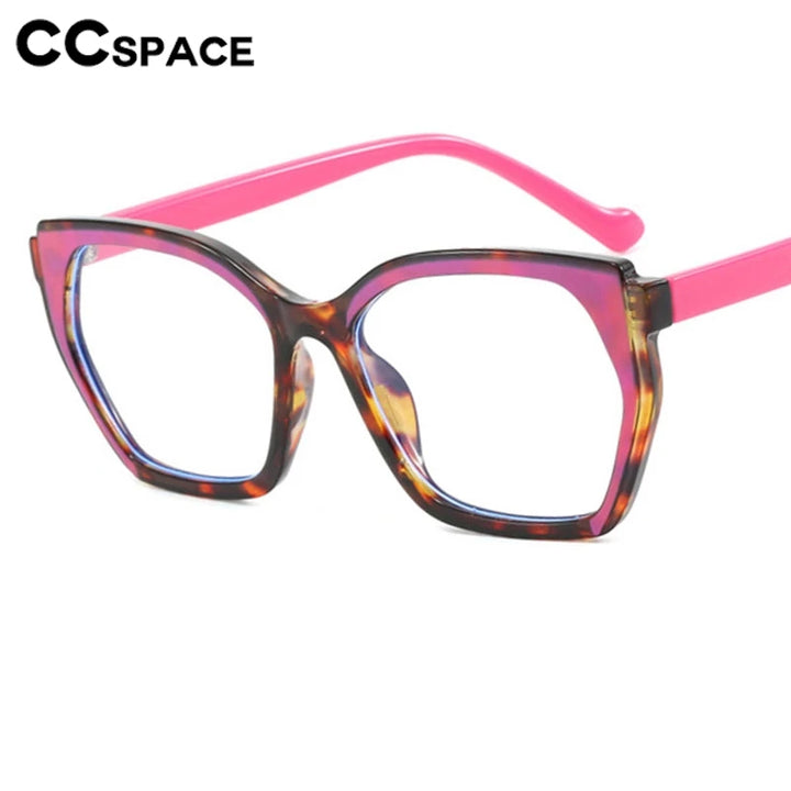 CCspace Women's Full Rim Square Tr 90 Titanium Eyeglasses 302181 Full Rim CCspace   