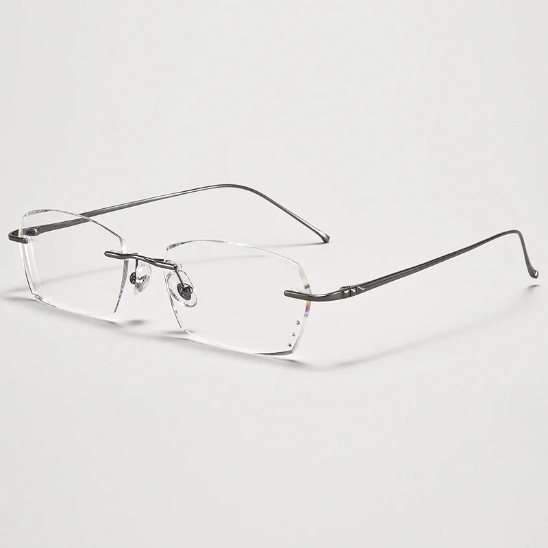 KatKani Unisex Rimless Square Titanium Eyeglasses A69045 Rimless KatKani Eyeglasses   