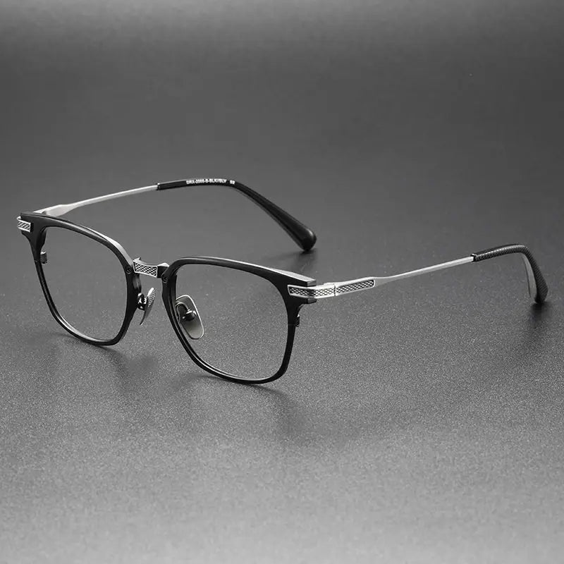 Bobbie Unisex Full Rim Square Titanium Eyeglasses D2068