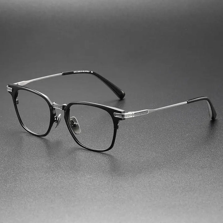 Bobbie Unisex Full Rim Square Titanium Eyeglasses D2068