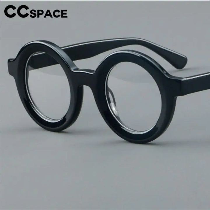 CCSpace Unisex Full Rim Round Acetate Eyeglasses 57151 Full Rim CCspace   