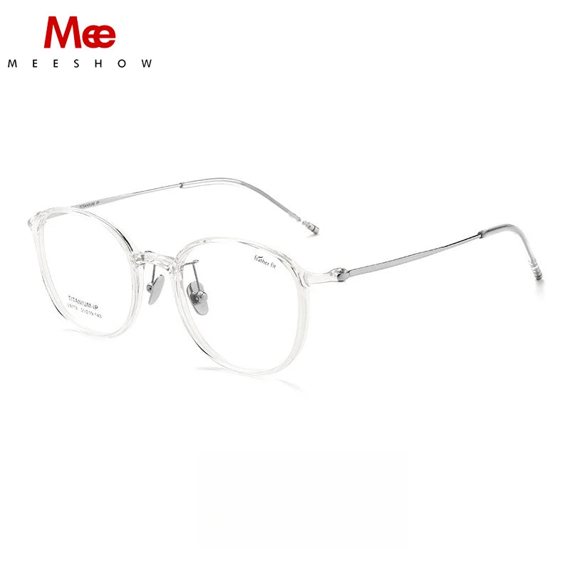 Meeshow Women's Full Rim Round Tr 90 Titanium Reading Glasses 91160