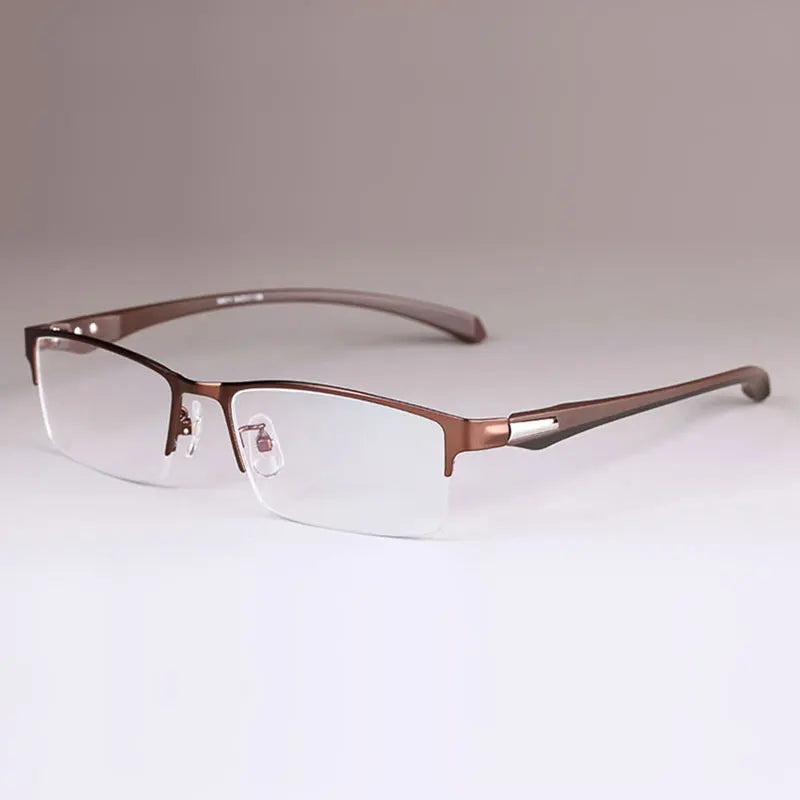 Hotony Men's Full Or Semi Rim Square Alloy Tr 90 Eyeglasses 17138 Full Rim Hotony CoffeeSemiRim  