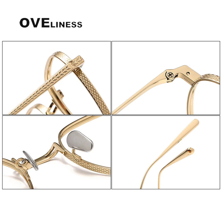 Oveliness Unisex Full Rim Square Titanium Eyeglasses 14025 Full Rim Oveliness   