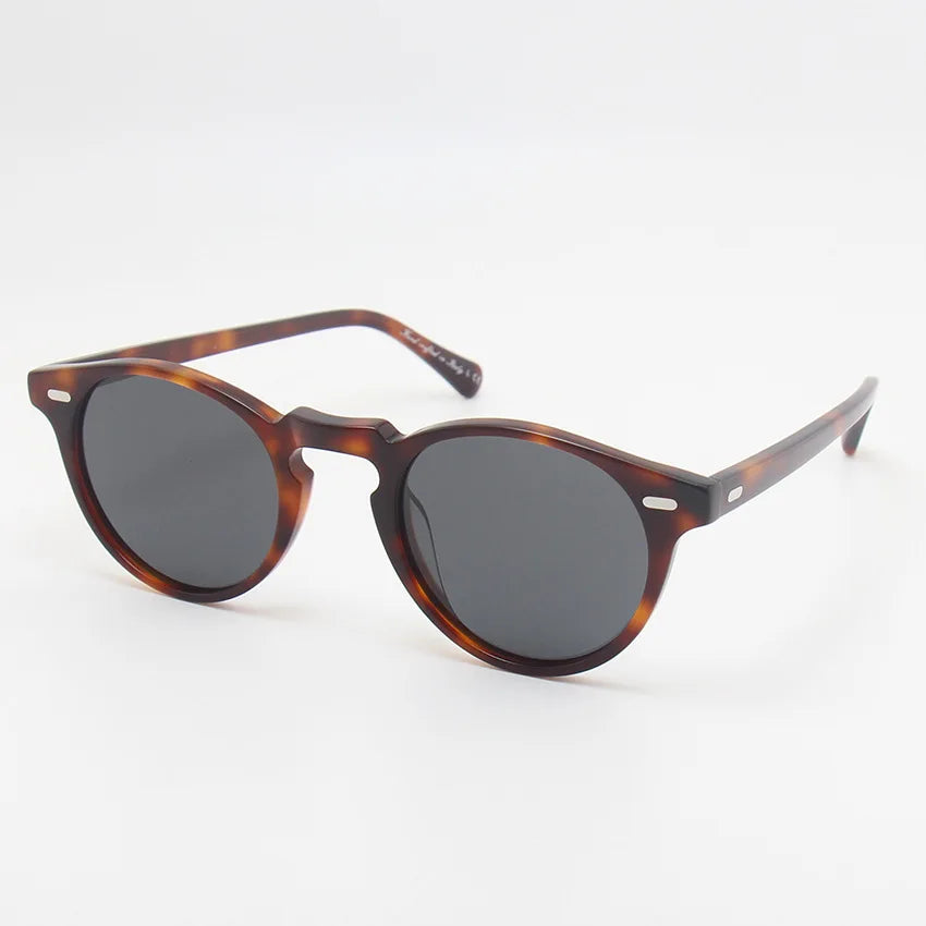 Black Mask Men Full Rim Round Acetate Polarized Sunglasses BM-O5186S